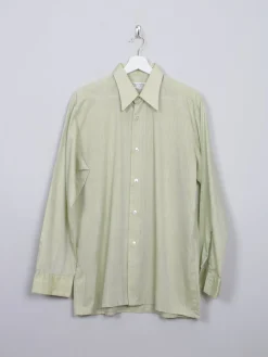 Men's Vintage Green Stiped Shirt L