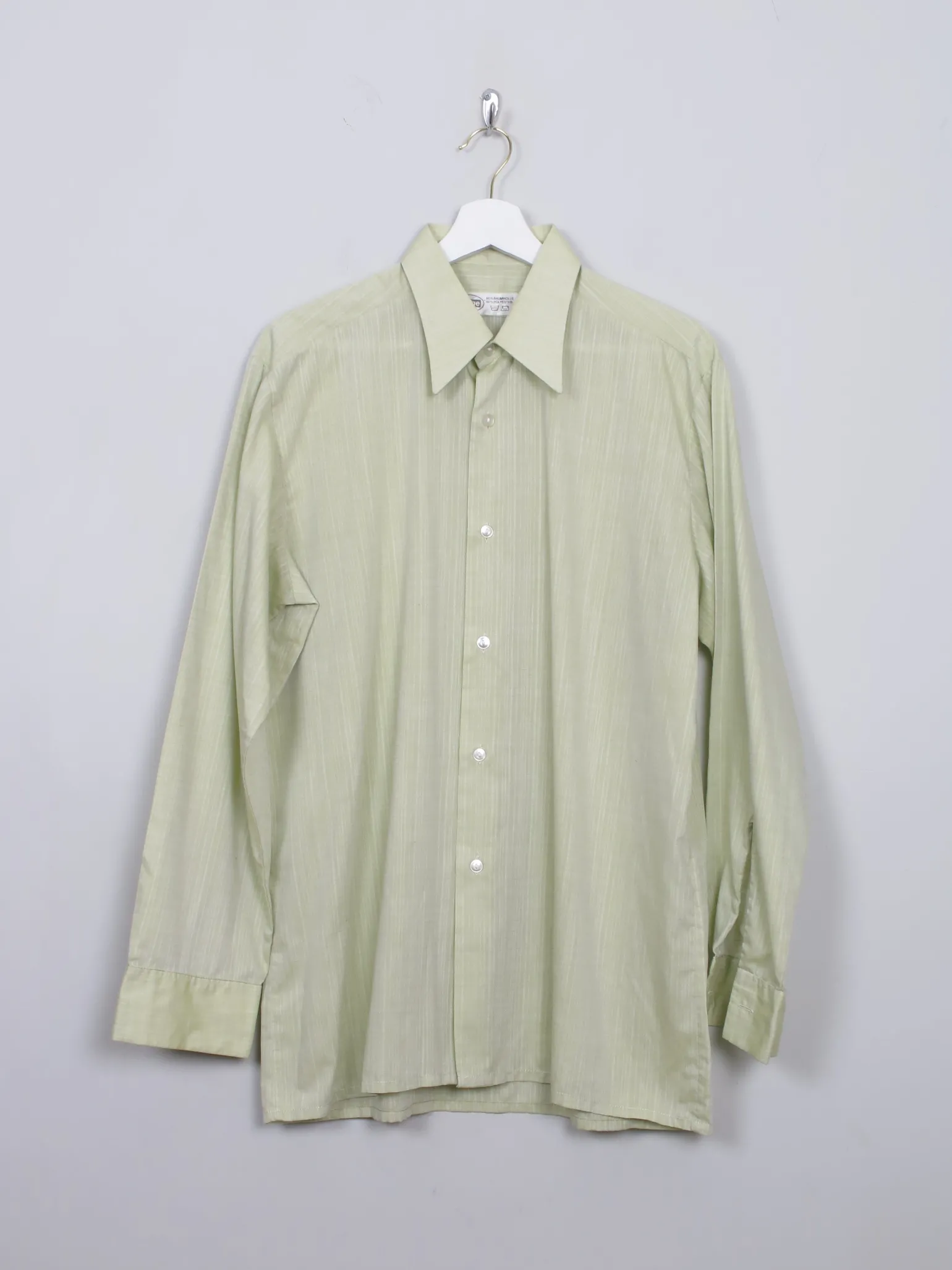 Men's Vintage Green Stiped Shirt L
