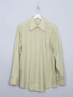 Men's Vintage Green Striped Shirt XL
