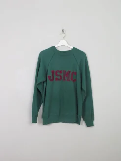 Men's Vintage Green Sweatshirt With Logo L