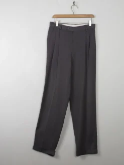 Men's Vintage Green Trousers With Pleats 30W/32L