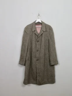 Men's Vintage Green Tweed Coat L