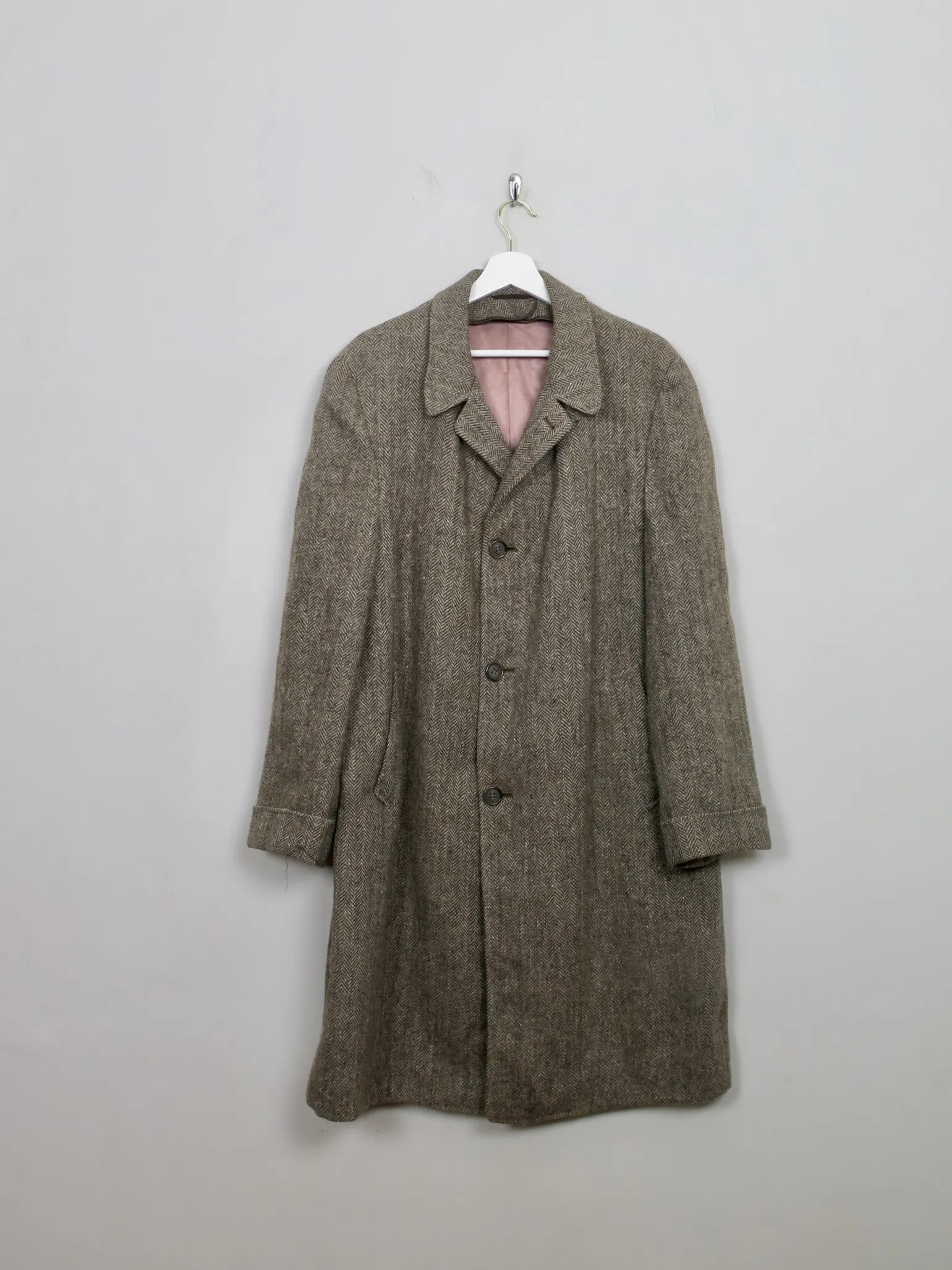 Men's Vintage Green Tweed Coat L