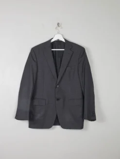 Men's Vintage Grey & Black Check Jacket By Canali 38 R
