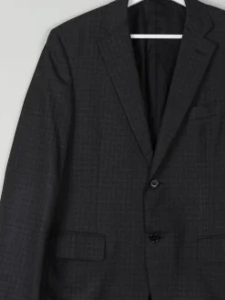 Men's Vintage Grey & Black Check Jacket By Canali 38 R