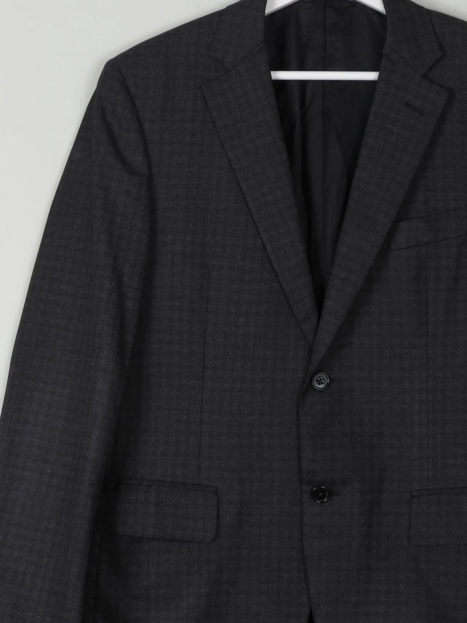 Men's Vintage Grey & Black Check Jacket By Canali 38 R