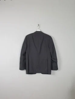 Men's Vintage Grey & Black Check Jacket By Canali 38 R