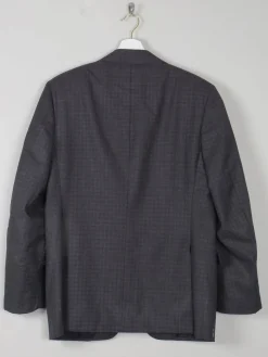Men's Vintage Grey & Black Check Jacket By Canali 38 R