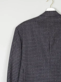 Men's Vintage Grey & Navy Houndstooth Jaeger Double Breasted Jacket 44