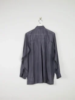 Men's Vintage Grey Silk Shirt S *slightly damaged *