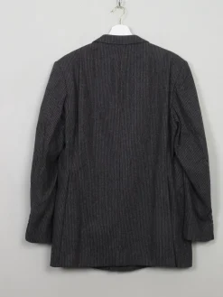 Men's Vintage Grey Striped 70s Wool Jacket 42"