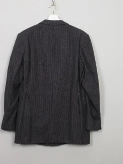 Men's Vintage Grey Striped 70s Wool Jacket 42