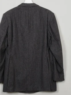 Men's Vintage Grey Striped 70s Wool Jacket 42