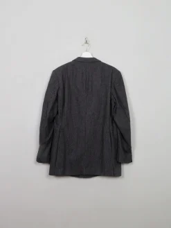 Men's Vintage Grey Striped 70s Wool Jacket 42