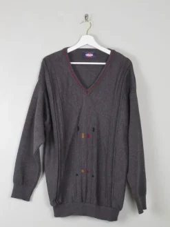Men's Vintage Grey V- Neck Jumper Unworn L