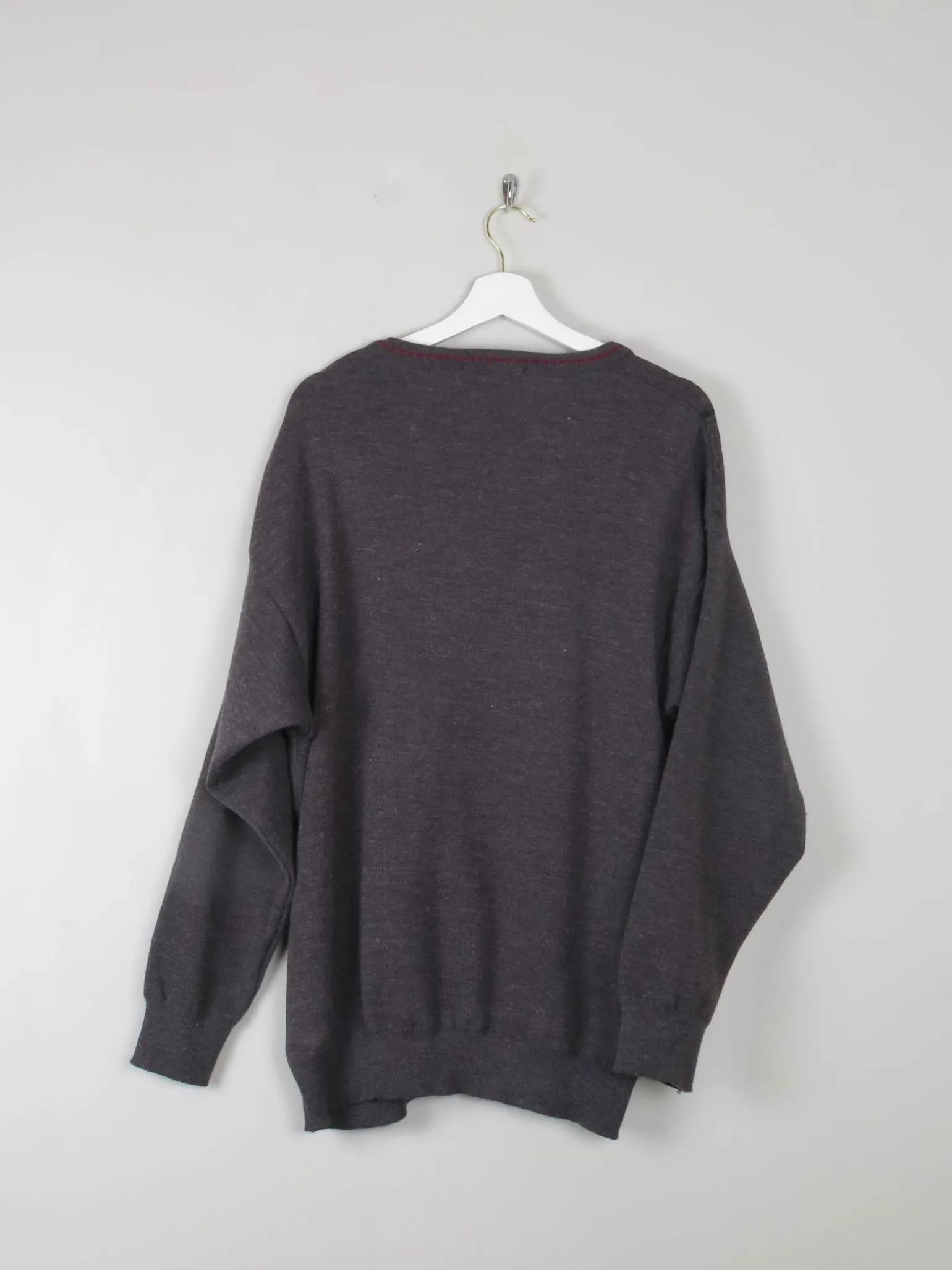 Men's Vintage Grey V- Neck Jumper Unworn L