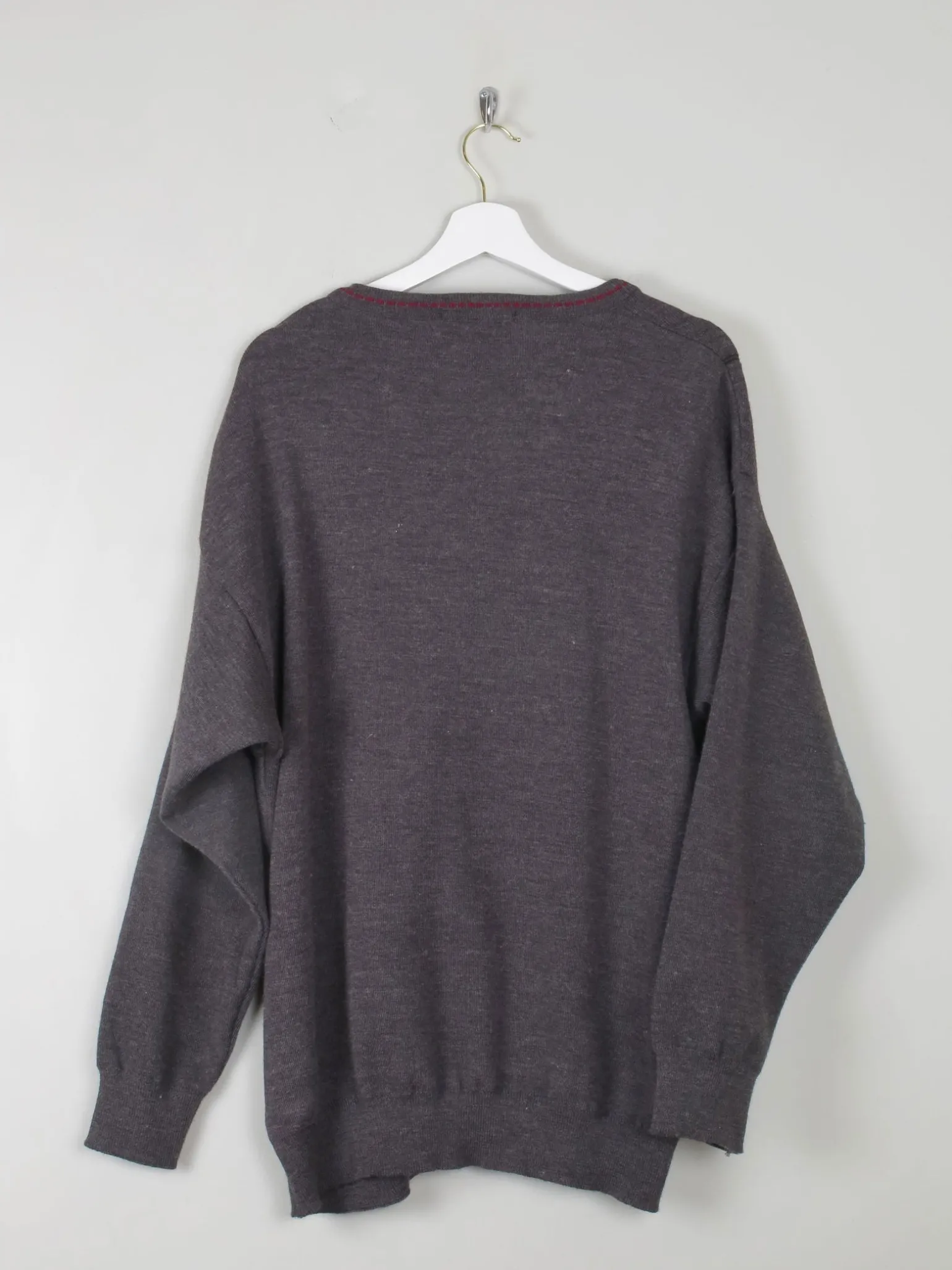 Men's Vintage Grey V- Neck Jumper Unworn L