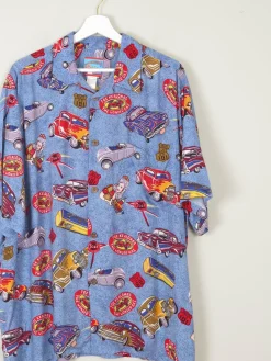 Men's Vintage Hawaiian Shirt Route 66 Printed Shirt XL