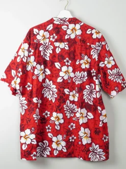 Men's Vintage Hawaiian Shirt Red XL