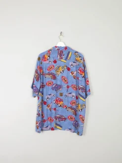 Men's Vintage Hawaiian Shirt Route 66 Printed Shirt XL