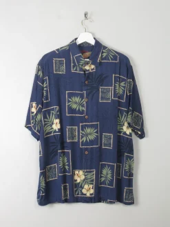 Men's Vintage Hawaiian Silk Shirt L