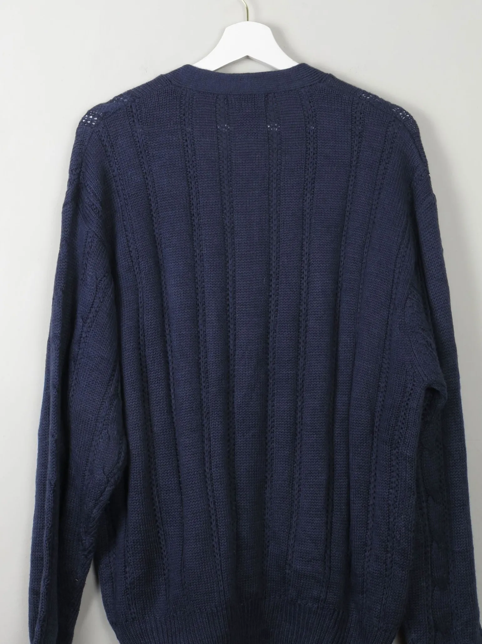 Men's Vintage Knitted Cardigan Blue L