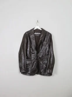 Men's Vintage Leather Dark Brown Jacket S