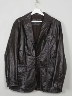 Men's Vintage Leather Dark Brown Jacket S