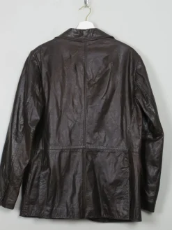 Men's Vintage Leather Dark Brown Jacket S