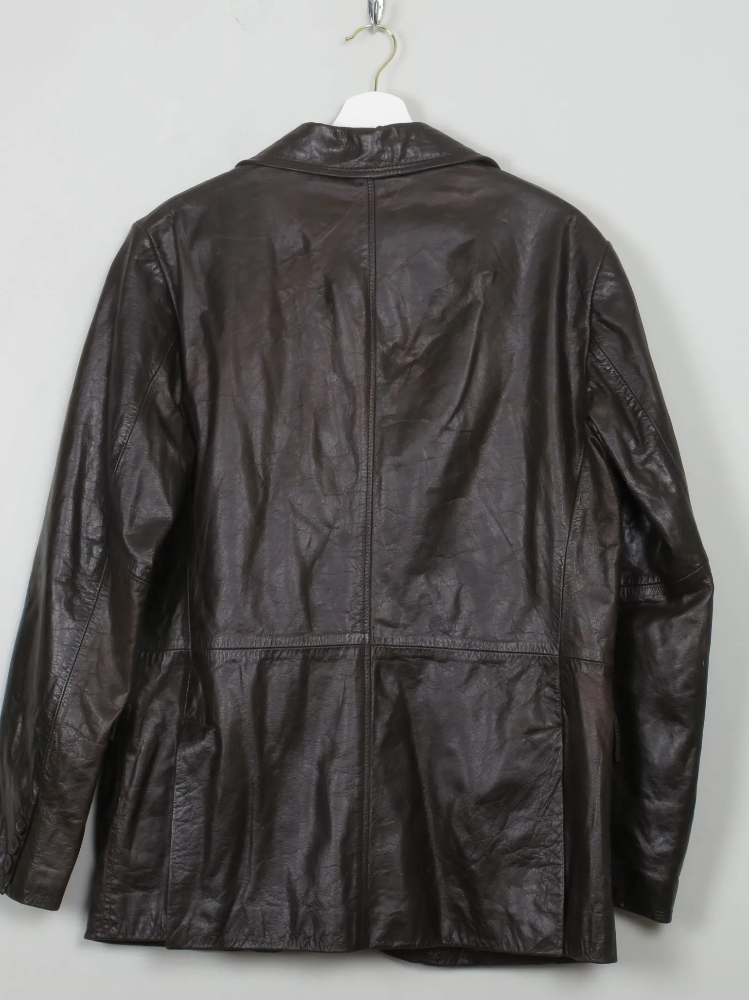 Men's Vintage Leather Dark Brown Jacket S