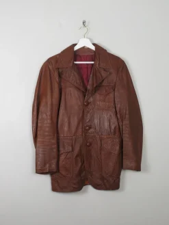 Men's Vintage Leather Jacket Rust S