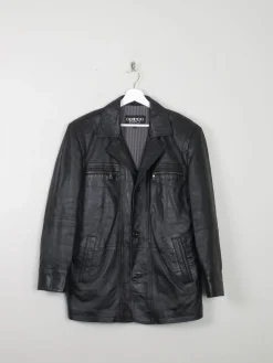 Men's Vintage Leather Jacket Black L