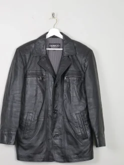Men's Vintage Leather Jacket Black L