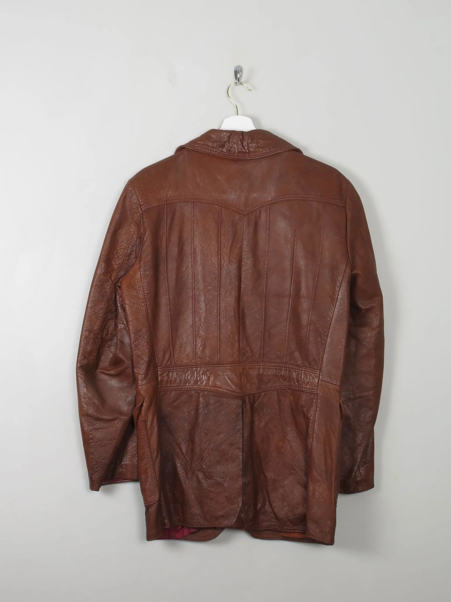 Men's Vintage Leather Jacket Rust S