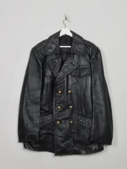 Men's Vintage Leather Police Jacket 44
