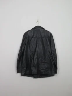 Men's Vintage Leather Police Jacket 44