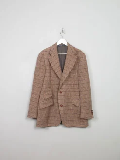 Men's Vintage Light Brown Heavy Tweed Polo Ralph Lauren Jacket L/44