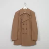 Men's Vintage Light Brown/Camel Short Wool Coat 42"