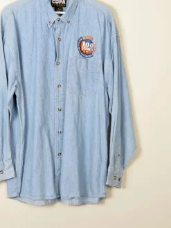 Men's Vintage Light Denim Work Shirt M/L [Oversized]