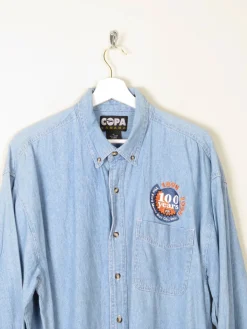 Men's Vintage Light Denim Work Shirt M/L [Oversized]