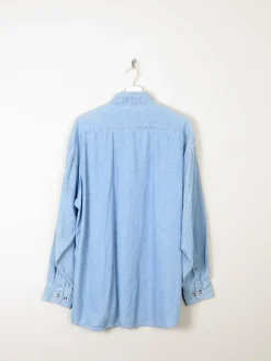 Men's Vintage Light Denim Work Shirt M/L [Oversized]