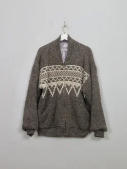 Men's Vintage Lined Heavy Cardigan Bomber Jacket L