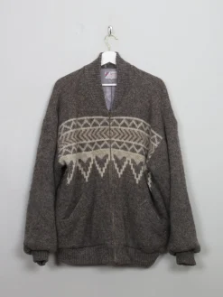 Men's Vintage Lined Heavy Cardigan Bomber Jacket L