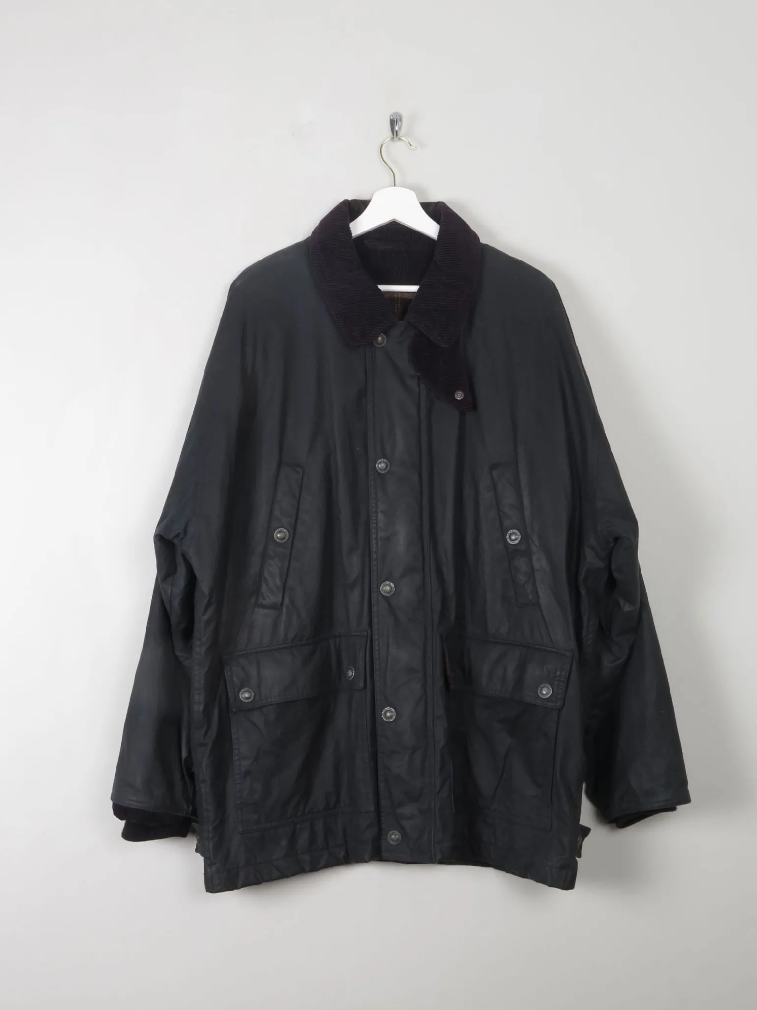 Men's Vintage Lined Wax Jacket Navy XL