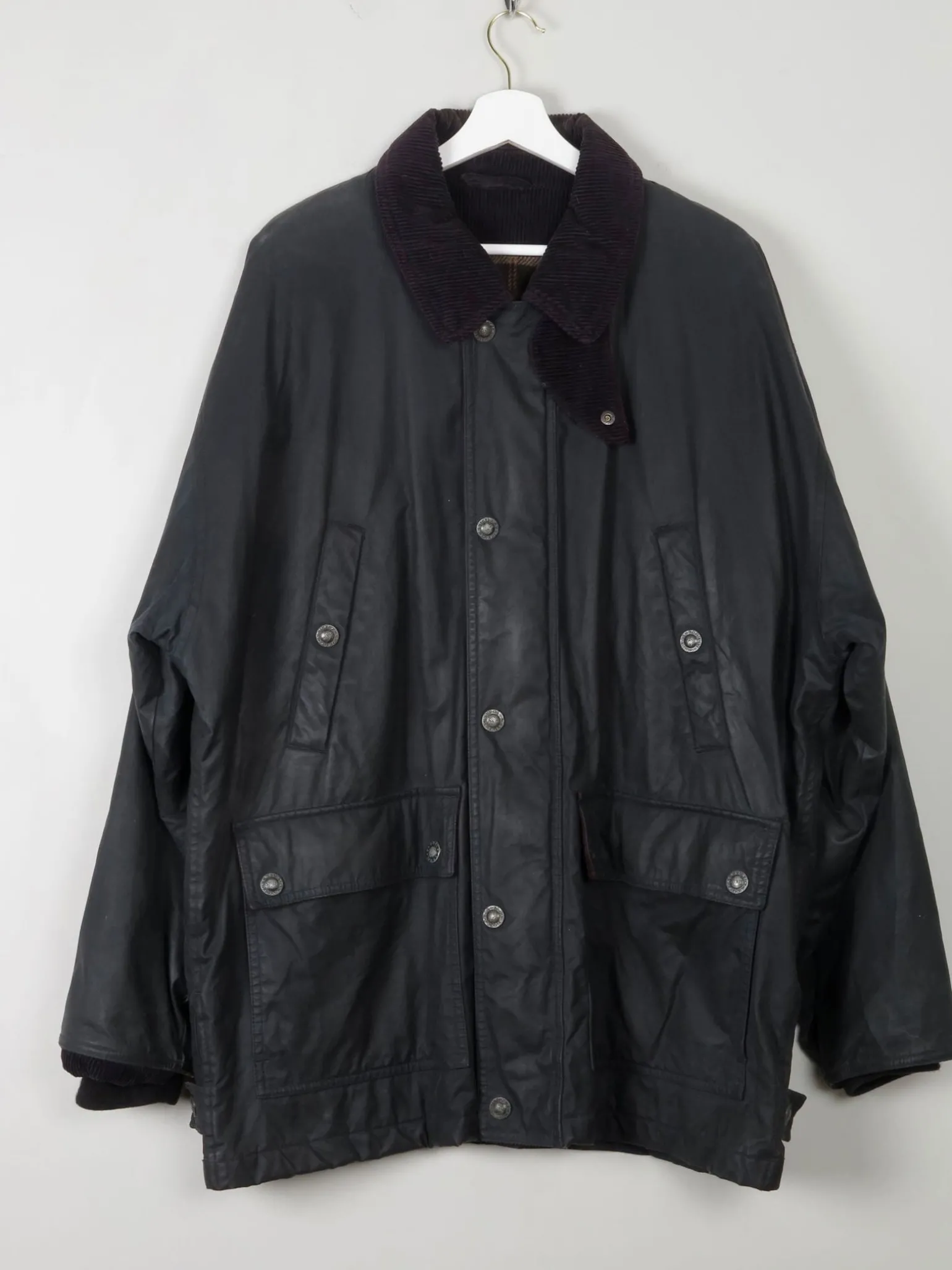 Men's Vintage Lined Wax Jacket Navy XL