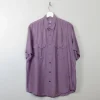 Men's Vintage Mauve Silk Shirt L