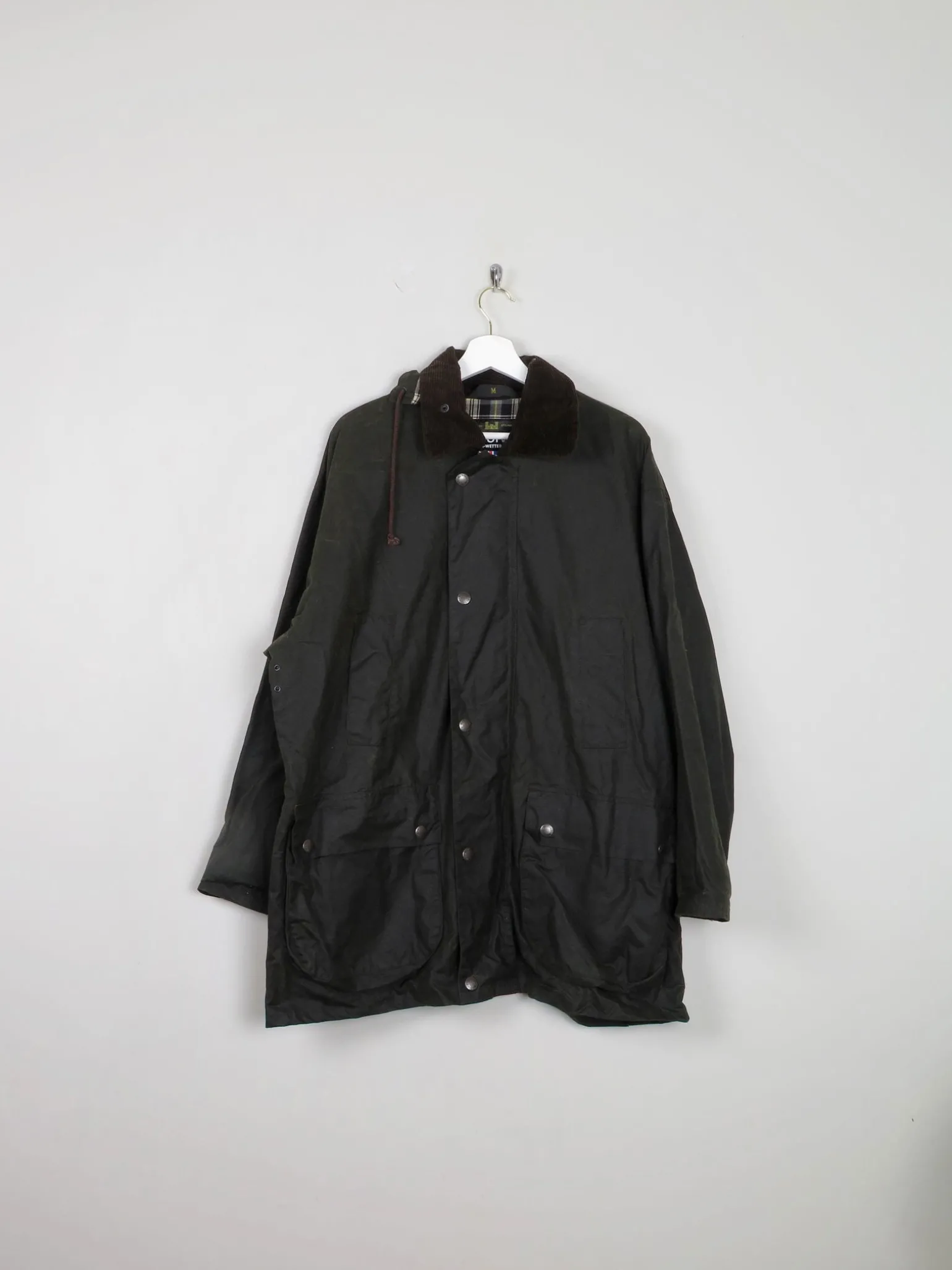 Men's Vintage Mc Orvis Wax Jacket With Hood Relaxed Fit M