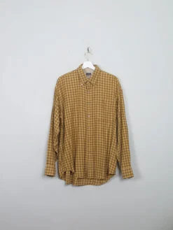 Men's Vintage Mustard Haggar Flannel Shirt L