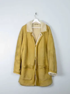 Mens Vintage Mustard Shearling Sheepskin L/XL