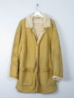 Mens Vintage Mustard Shearling Sheepskin L/XL